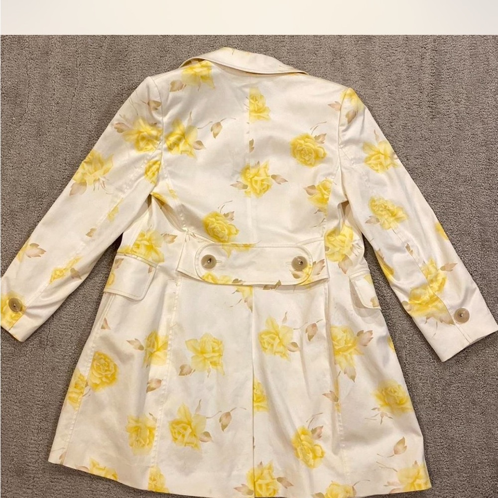 Banana Republic Yellow and Cream Floral Jacket